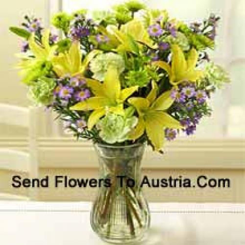 Beautiful Yellow Lilies with Assorted Flowers