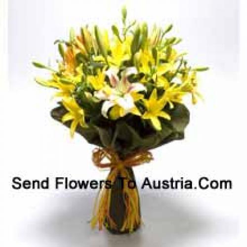 Cute Yellow and White Lilies