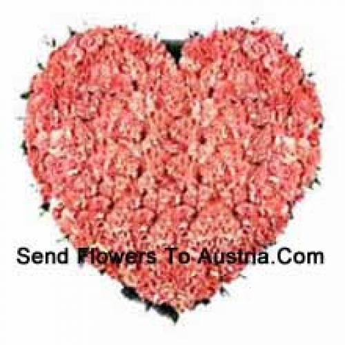 101 Pink Heart Carnations