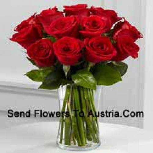 11 Red Roses in Vase