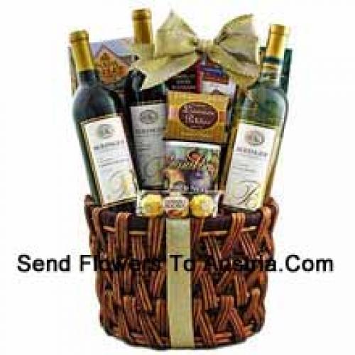 Basket Containing Imported Wine